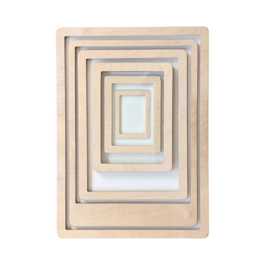 Rectangular  Frames - Natural wood - With glass